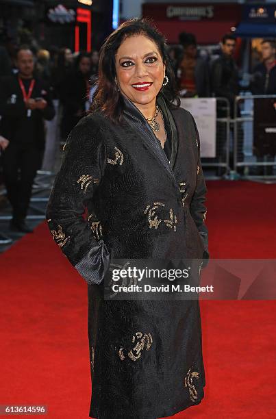 Mira Nair attends the 'Queen Of Katwe' - Virgin Atlantic Gala screening during the 60th BFI London Film Festival at Odeon Leicester Square on October...