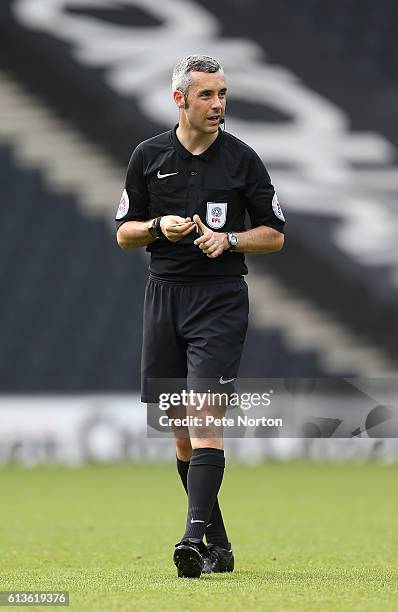 Referee Sebastian Stockbridge in action during the Sky Bet League One match between Milton Keynes Dons and Port Vale at StadiumMK on October 9, 2016...