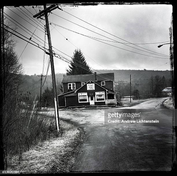 The Red Beard's Tavern, the only business in the small town, sits empty and abandoned on March 25, 2016 in Harris, New York. Rural Sullivan County in...