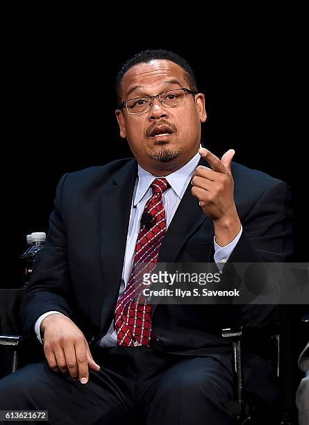 Congressman Keith Ellison speaks on stage during "A More Perfect Union: Obama and The Racial Divide," featuring Congressman Keith Ellison, Alicia...