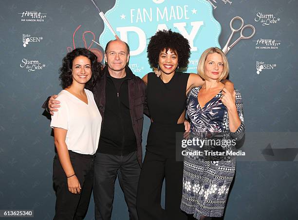 German actress Sanam Afrashteh, german actor Horst Guenter Marx, german actress Jane Chirwa and german actress Gunda Ebert attend the Fan Made Day by...