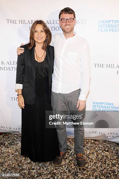 Actress Mariska Hargitay and David Nugent attend the Chairman's Reception during the Hamptons International Film Festival 2016 at Stuart Match Suna's...