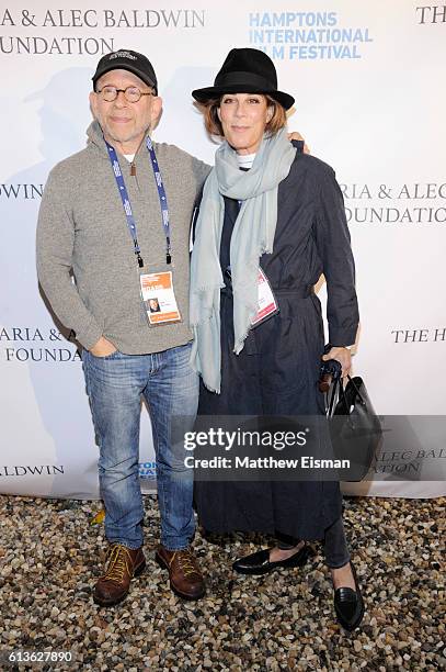 Bob Balaban and Peggy Siegal attend the Chairman's Reception during the Hamptons International Film Festival 2016 at Stuart Match Suna's Residence on...