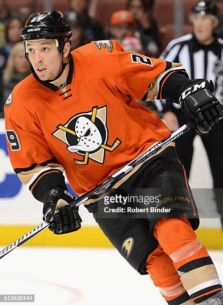 David Jones of the Anaheim Ducks plays against the Pittsburgh Penguins at Honda Center on December 6, 2015 in Anaheim, California.