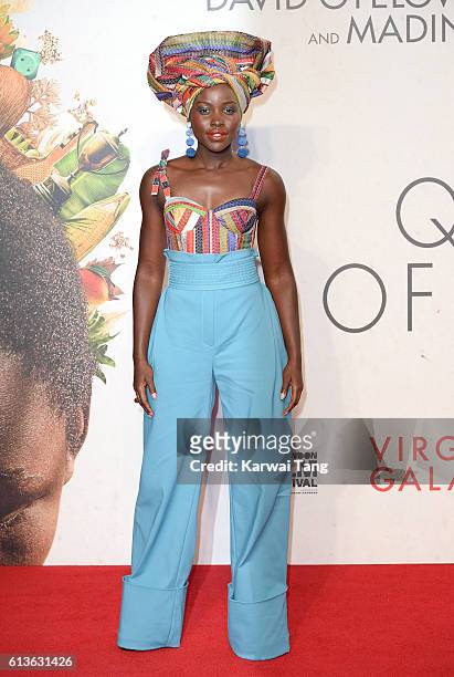 Lupita Nyong'o attends the 'Queen Of Katwe' - Virgin Atlantic Gala screening during the 60th BFI London Film Festival at Odeon Leicester Square on...