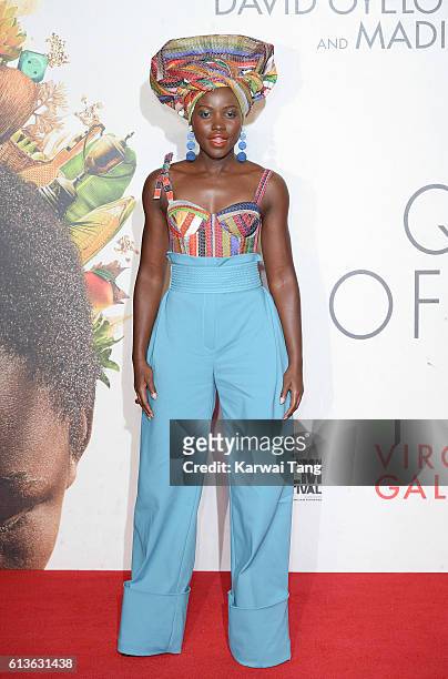 Lupita Nyong'o attends the 'Queen Of Katwe' - Virgin Atlantic Gala screening during the 60th BFI London Film Festival at Odeon Leicester Square on...