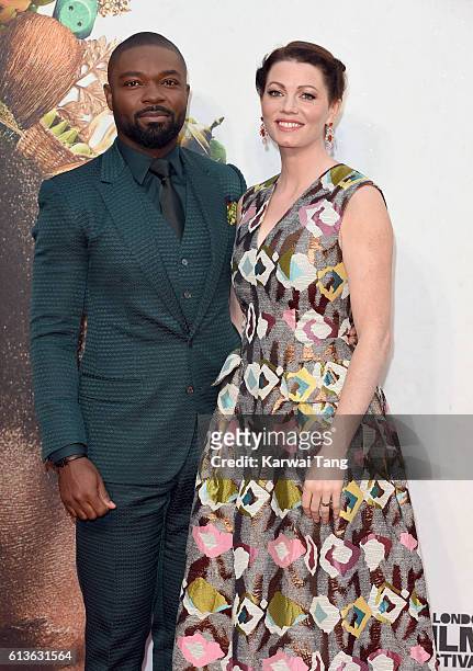 David Oyelowo and wife Jessica attend the 'Queen Of Katwe' - Virgin Atlantic Gala screening during the 60th BFI London Film Festival at Odeon...