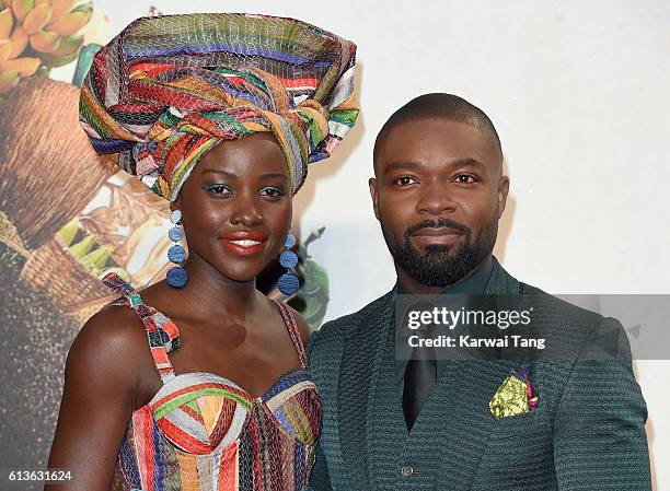 Lupita Nyong'o and David Oyelowo attend the 'Queen Of Katwe' - Virgin Atlantic Gala screening during the 60th BFI London Film Festival at Odeon...