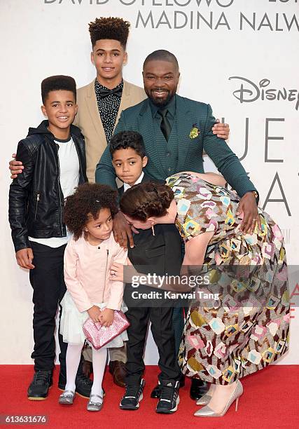 David Oyelowo and wife Jessica with family attend the 'Queen Of Katwe' - Virgin Atlantic Gala screening during the 60th BFI London Film Festival at...