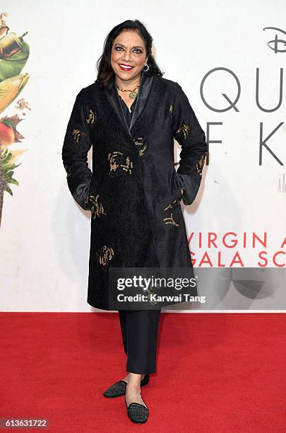 Director Mira Nair attends the 'Queen Of Katwe' - Virgin Atlantic Gala screening during the 60th BFI London Film Festival at Odeon Leicester Square...