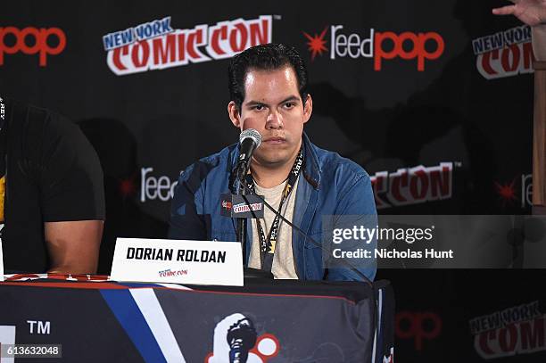 Dorian Roldan speaks onstage at Lucha Underground Panel at Javits center during 2016 New York Comic Con on October 9, 2016 in New York City.