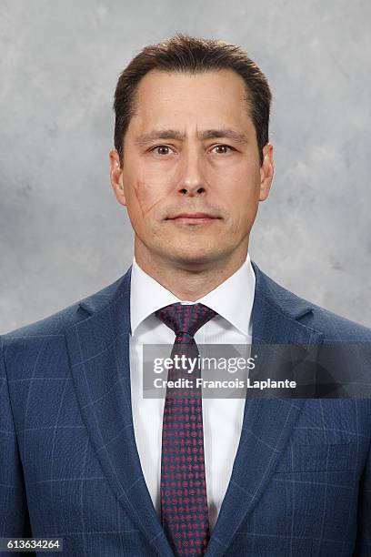 Guy Boucher of the Ottawa Senators poses for his official headshot for the 2016-2017 season at Canadian Tire Centre on October 1, 2016 in Ottawa,...
