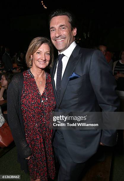 Elizabeth Gabler, President of Fox 2000, and Jon Hamm attend the after party for the Premiere Of 20th Century Fox's "Keeping Up With The Joneses" at...