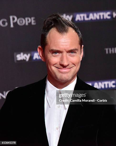 Jude Law walks the red carpet at 'The Young Pope' premiere on October 9, 2016 in Rome, Italy.