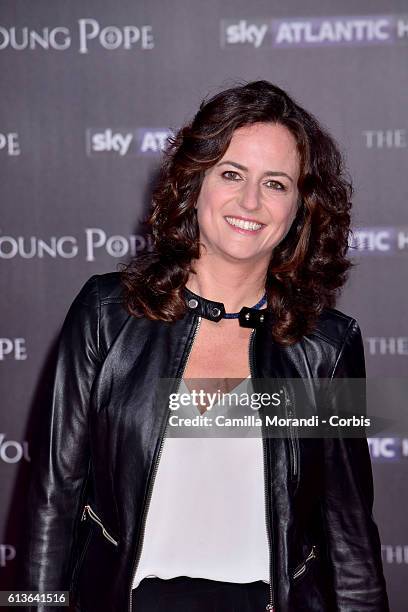 Chiara Giordano walks the red carpet at 'The Young Pope' premiere on October 9, 2016 in Rome, Italy.