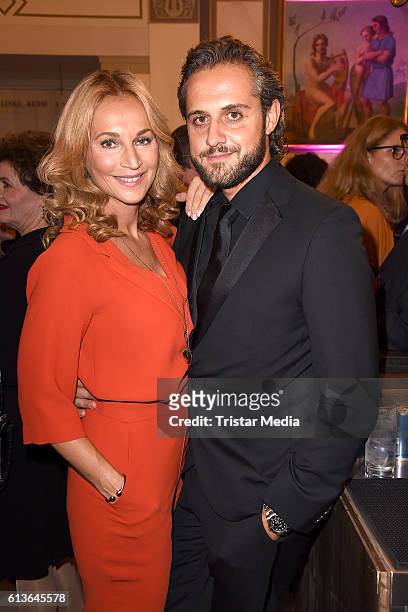 German actress Caroline Beil and her boyfriend Philipp Sattler attend the Klassik Echo 2016 on October 9, 2016 in Berlin, Germany.