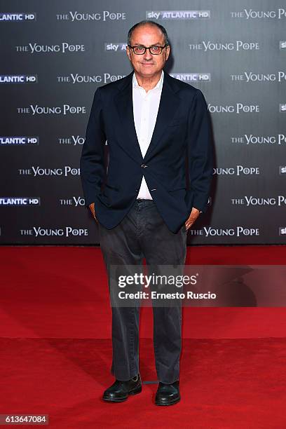 Pappi Corsicato walks the red carpet at 'The Young Pope' premiere at The Space Cinema Moderno on October 9, 2016 in Rome, Italy.