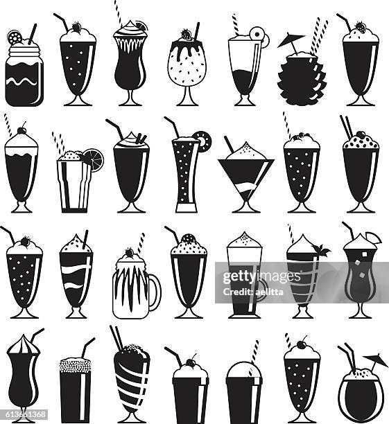 milchshake symbole - whipped food stock-grafiken, -clipart, -cartoons und -symbole