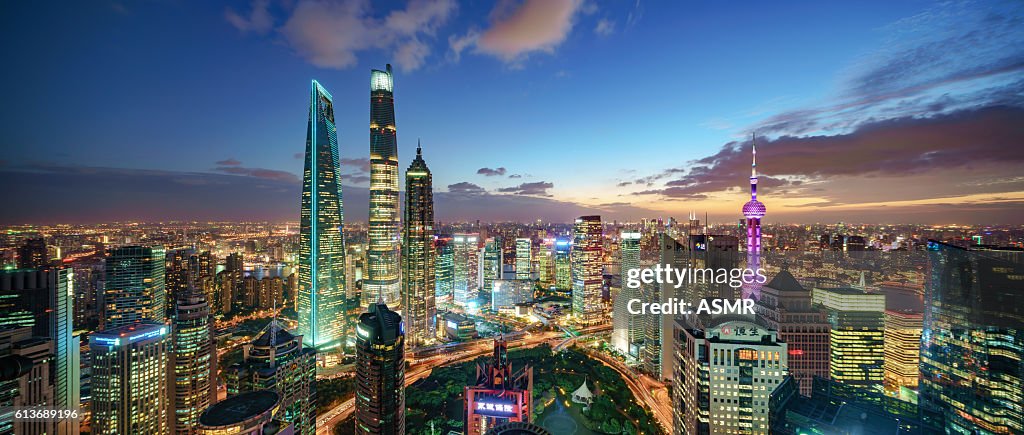 Shanghai Skyline Sunset