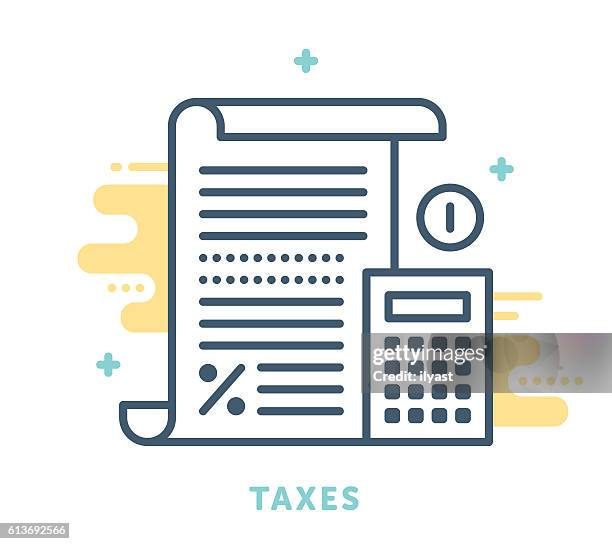 taxes symbol - balance sheet stock illustrations