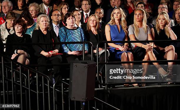 Kathleen Willey, Juanita Broaddrick, Kathy Shelton, a guest, Republican presidential nominee Donald Trump's daughters-in-law Lara Trump and Vanessa...