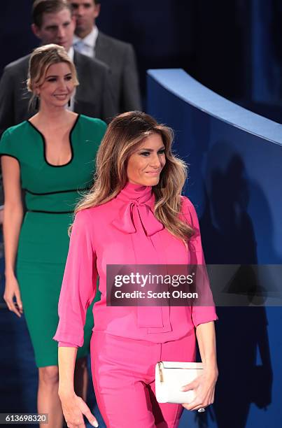 Republican presidential nominee Donald Trump's wife Melania Trump, daughter Ivanka Trump, son Eric Trump and son Donald Trump, Jr. Arrive before the...