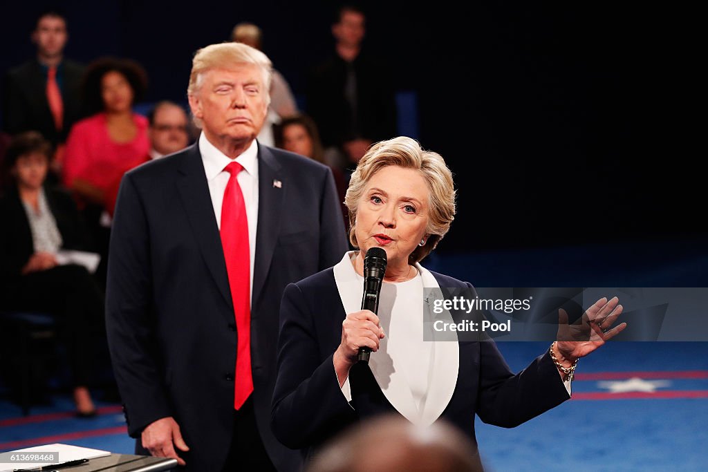 Candidates Hillary Clinton And Donald Trump Hold Second Presidential Debate At Washington University