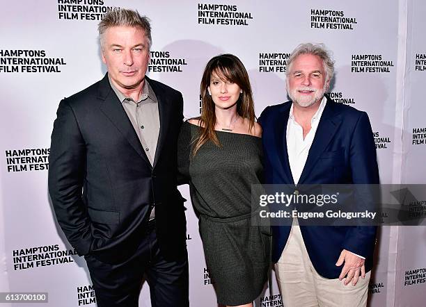 Alec Baldwin, Hilaria Baldwin and Randy Mastro attend the Awards Dinner at the Hamptons International Film Festival 2016 at Topping Rose on October...