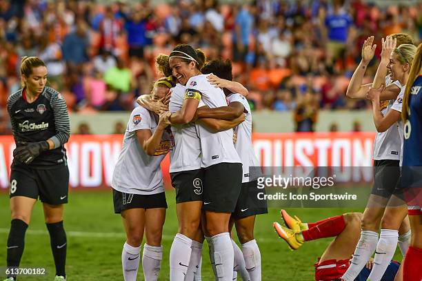 The Flash celebrate WNY Flash forward Lynn Williams' second half goal during the 2016 NWSL Championship soccer match between WNY Flash and Washington...