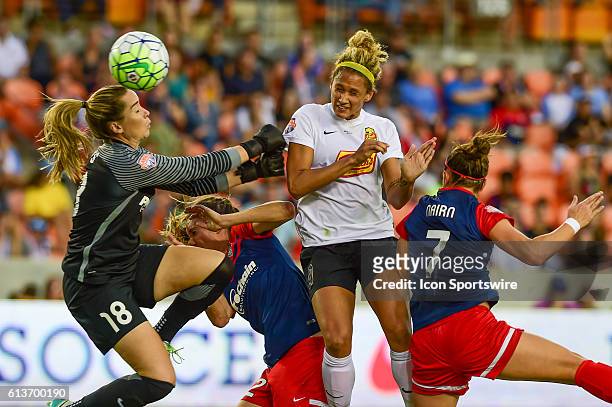 Flash forward Lynn Williams hits a second half header for a goal during the 2016 NWSL Championship soccer match between WNY Flash and Washington...
