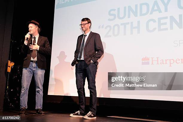 Director Mike Mills and David Nugent speak at The 20th Century Women screening during the Hamptons International Film Festival 2016 at Guild Hall on...