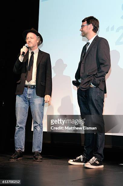Director Mike Mills and David Nugent speak at The 20th Century Women screening during the Hamptons International Film Festival 2016 at Guild Hall on...