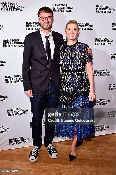 David Nugent, Artistic Director of the HIFF, and Anne Chaisson, Executive Director of the HIFF, attend the Awards Dinner at the Hamptons...