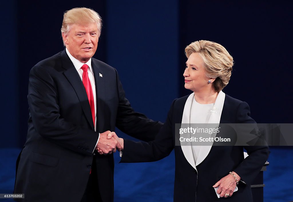 Candidates Hillary Clinton And Donald Trump Hold Second Presidential Debate At Washington University