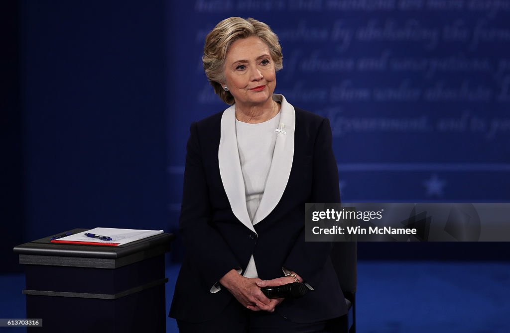 Candidates Hillary Clinton And Donald Trump Hold Second Presidential Debate At Washington University