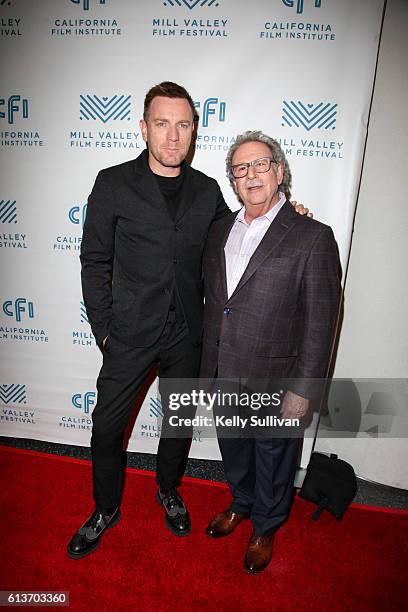 Ewan McGregor poses for photos on the red carpet with Mill Valley Film Festival Founder and Executive Director Mark Fishkin at Christopher B. Smith...