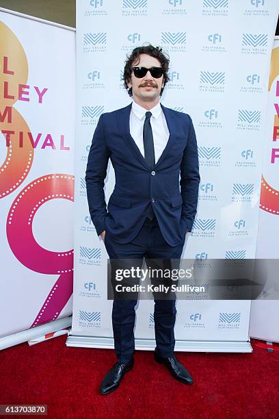 James Franco poses for photos on the Mill Valley Film Festival red carpet at Cinearts @ Sequoia on October 9, 2016 in Mill Valley, California.