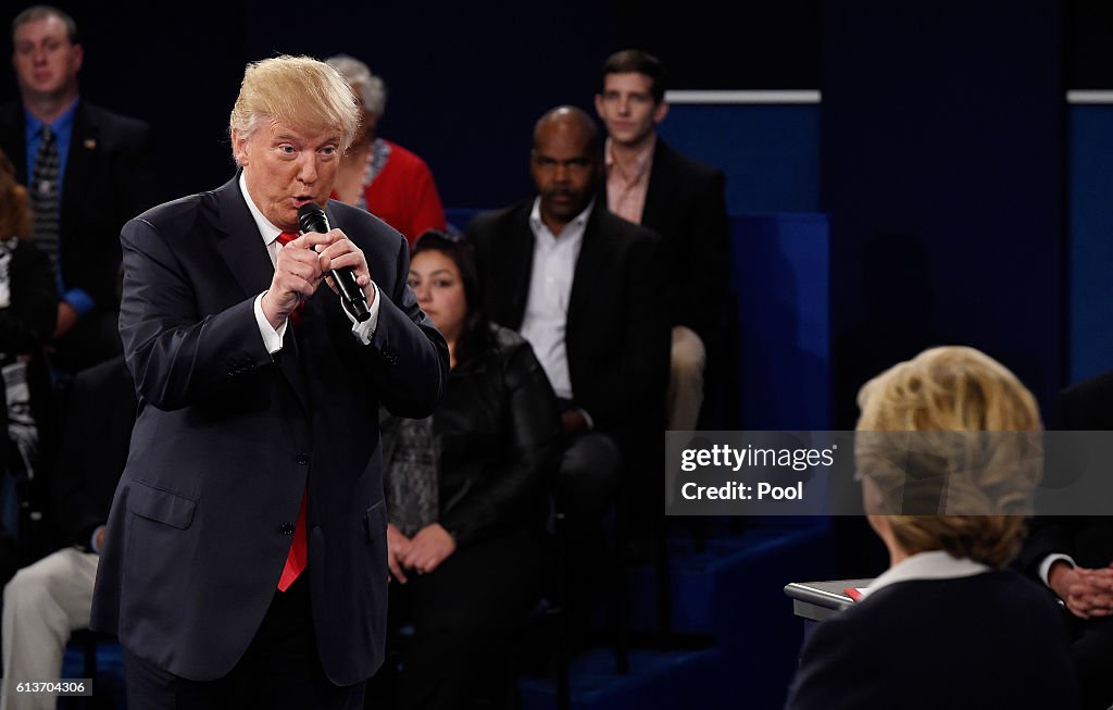 Candidates Hillary Clinton And Donald Trump Hold Second Presidential Debate At Washington University