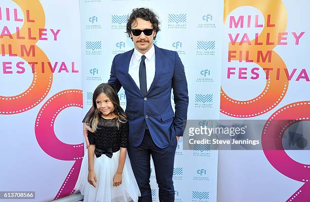 Actress Lola Sultan and Actor/Director James Franco attend the "In Dubious Battle" screening at the 39th Mill Valley Film Festival at Cinearts @...
