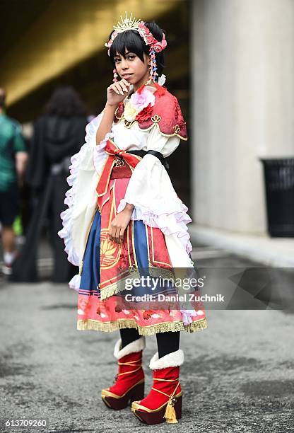 Comic Con attendee poses during the 2016 New York Comic Con - Day 4 on October 9, 2016 in New York City.