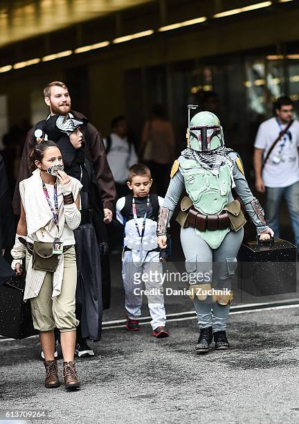 General view of cosplayers during the 2016 New York Comic Con - Day 4 on October 9, 2016 in New York City.