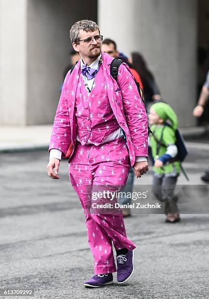 General view of cosplayers during the 2016 New York Comic Con - Day 4 on October 9, 2016 in New York City.