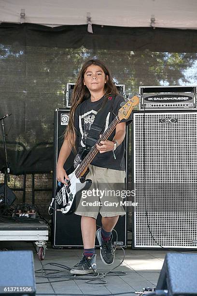 Tye Trujillo of The Helmets performs in concert during the Austin City Limits Music Festival at Zilker Park on October 9, 2016 in Austin, Texas.