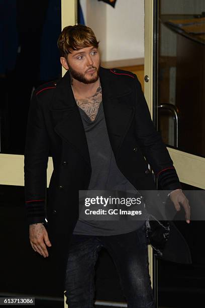 James Arthur seen leaving the Fountain Studios after X Factor on October 9, 2016 in London, England.