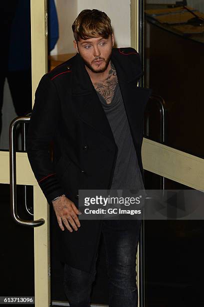 James Arthur seen leaving the Fountain Studios after X Factor on October 9, 2016 in London, England.