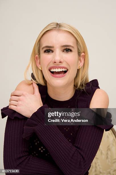 Emma Roberts at the "Scream Queens" Press Conference at the Four Seasons Hotel on October 7, 2016 in Beverly Hills, California.