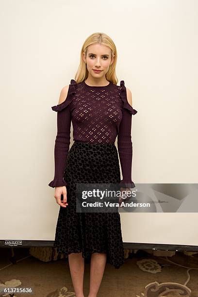 Emma Roberts at the "Scream Queens" Press Conference at the Four Seasons Hotel on October 7, 2016 in Beverly Hills, California.