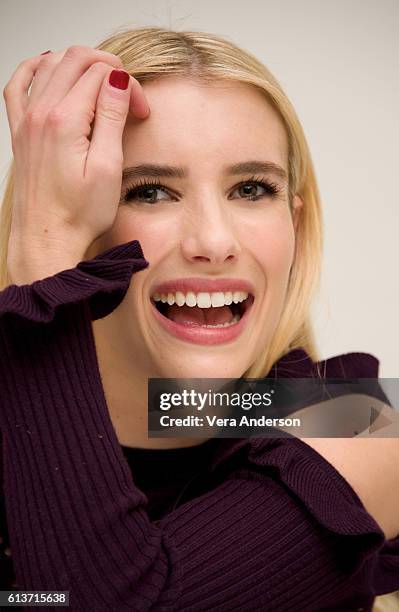 Emma Roberts at the "Scream Queens" Press Conference at the Four Seasons Hotel on October 7, 2016 in Beverly Hills, California.