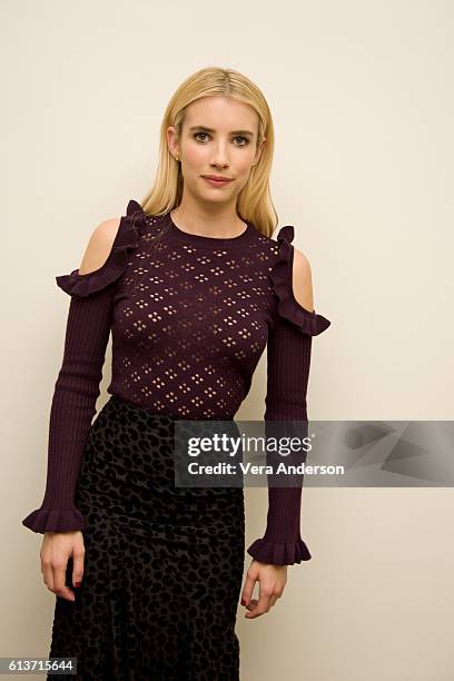 Emma Roberts at the "Scream Queens" Press Conference at the Four Seasons Hotel on October 7, 2016 in Beverly Hills, California.