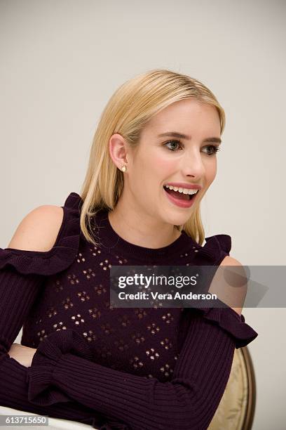 Emma Roberts at the "Scream Queens" Press Conference at the Four Seasons Hotel on October 7, 2016 in Beverly Hills, California.